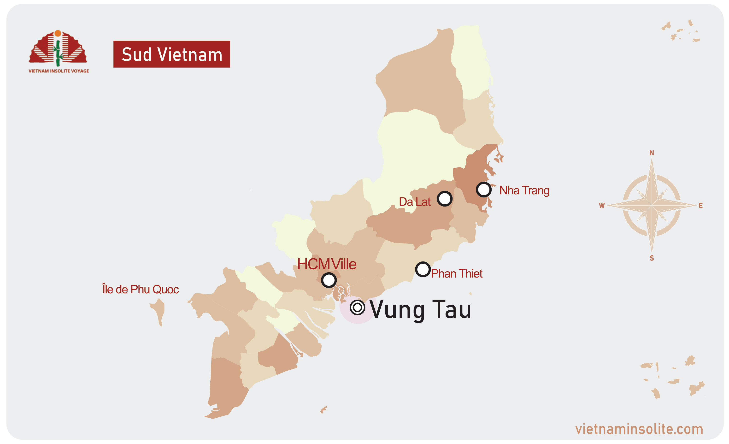 La carte de Vung Tau